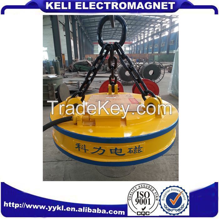 Electromagnet lifting for steel scraps , circular electromagnet for lifting scraps