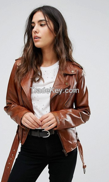 Barney's Originals Belted Leather Jacket