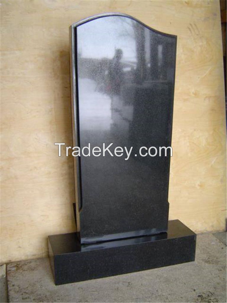 European/Russian Style Aboslute Black Granite Monument / Tombstone