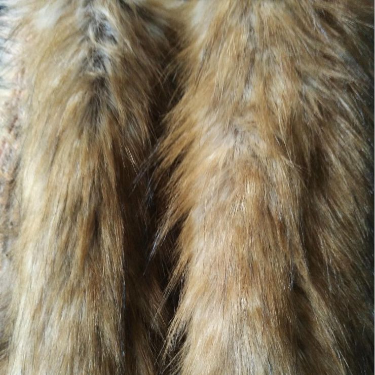 Popular jacquard long pile wolf dog faux fur fabric