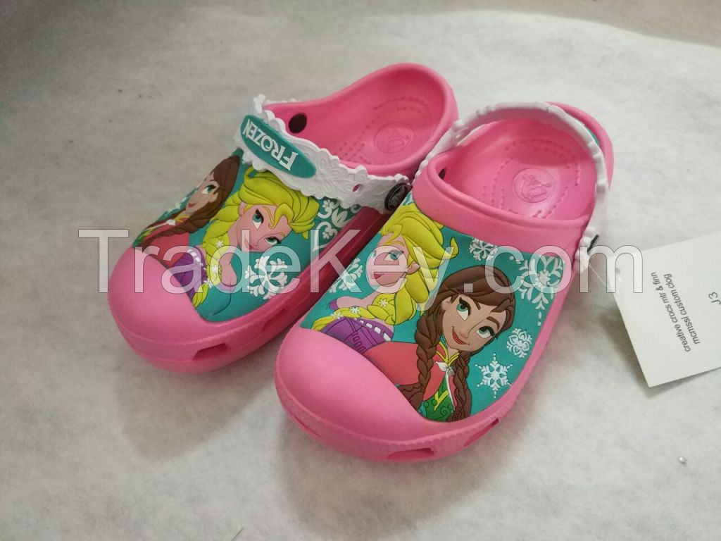 wholesale price original crocs sandals girls Frozen clogs kids eva sandals