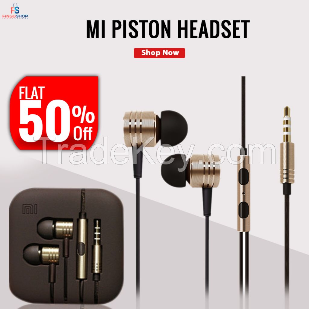 Buy Piston 2 Universal In-Ear Headphones with mic for Mi and All SmartPhones Tablets ( Gold)| Fingoshop.com