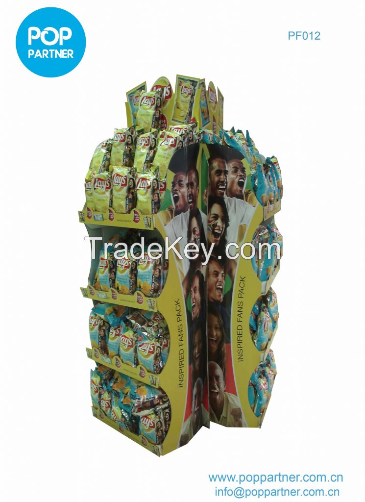 Chips Corrugated Cardboard Pallet Display