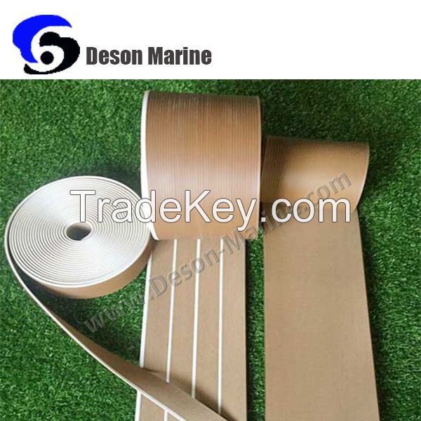 Synthetic fireproof decking for boat