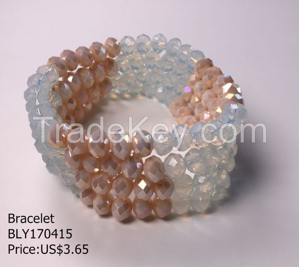 fashion beaded bracelet handmade elastic bracelet multillayer bracelet