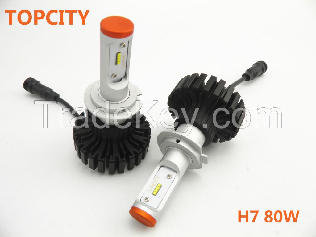 Beloved led headlights highest quality lighting competitive price H7 80W led car headlights