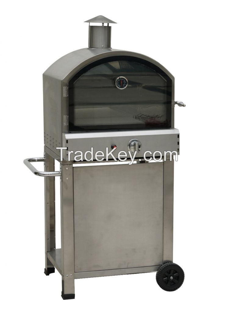 gas bbq smoker grill with pizza oven garden party