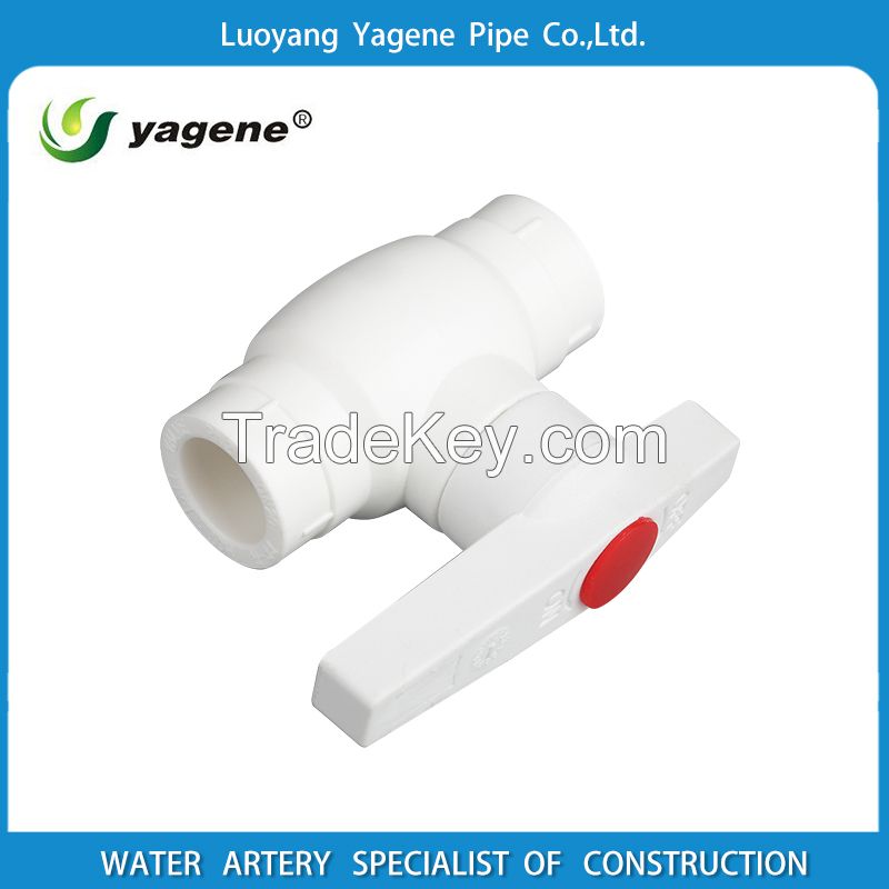 PPR butterfly control ball valve with brass ball