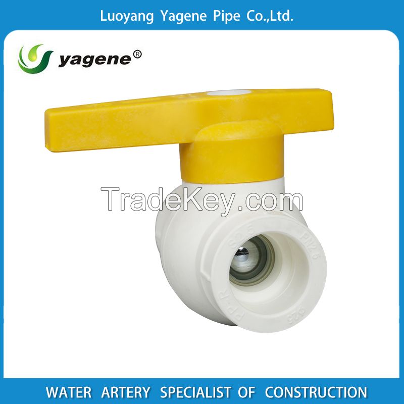 PPR butterfly control ball valve with brass ball