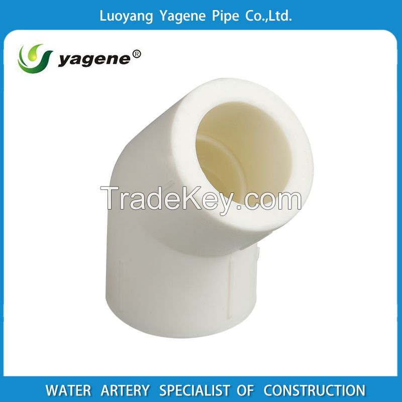 Top quality PPR plastic Pipe fitting 45 degree elbow for widely use