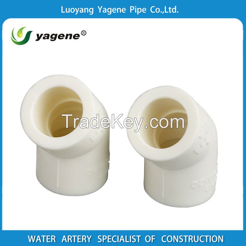 Top quality PPR plastic Pipe fitting 45 degree elbow for widely use