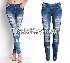 Women ripped jeans best denim blue jeans