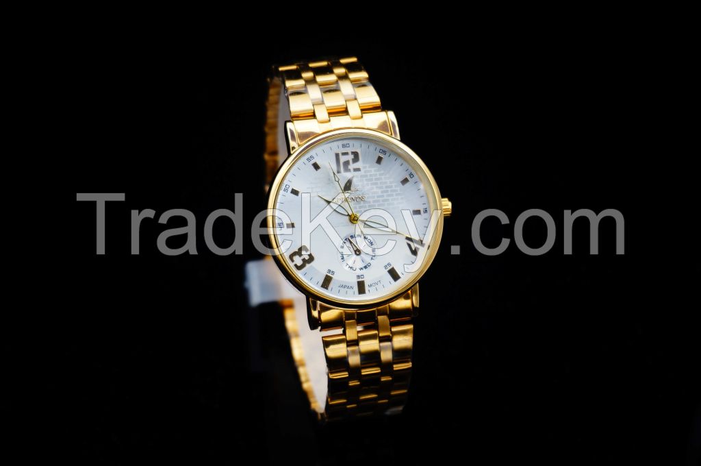 Gold watch, High Quality Brand Design Lowest Price Fashion From China supplier Wristwatch