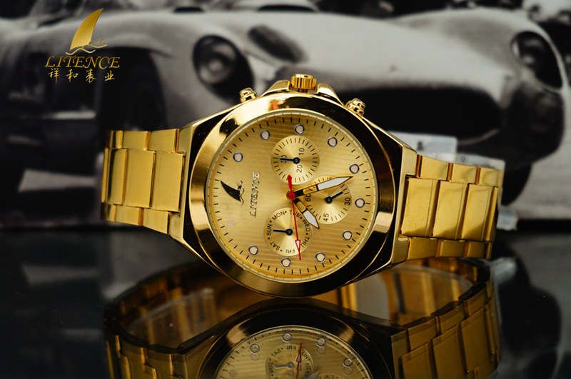 Gold watch, High Quality Brand Design Mens watch Fashion From China supplier Wristwatch