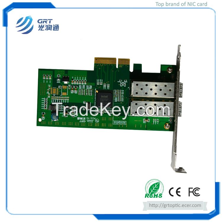 F902E Gigabit 2- Port Fiber Optic PCIe Network Adapter Card with Intel I350 controller