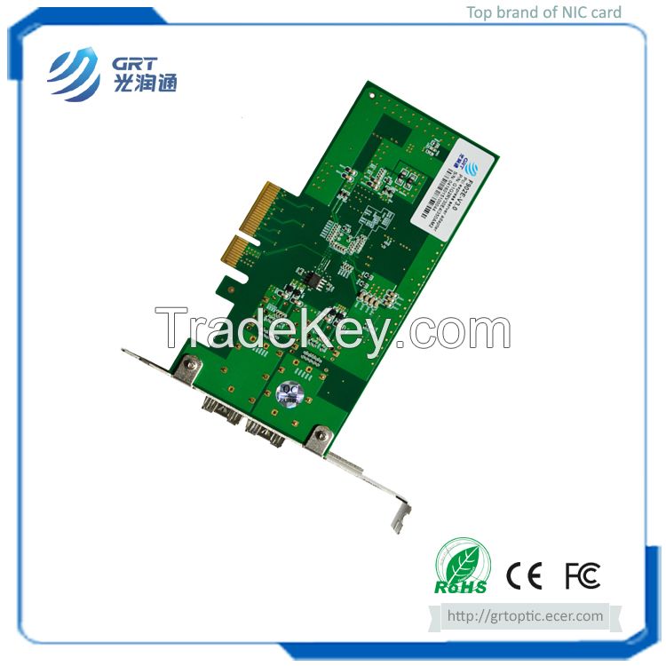 F902E Gigabit 2- Port Fiber Optic PCIe Network Adapter Card with Intel I350 controller