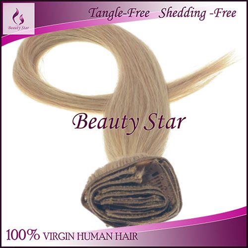 Clip in Hair Extension 18#, 100% Virgin Human Hair