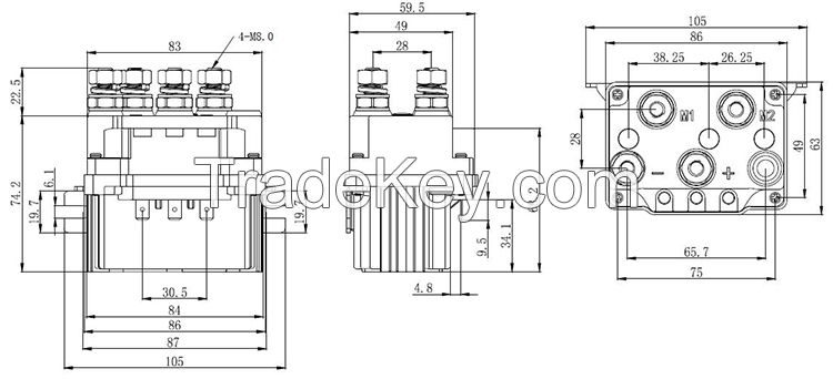 Intermittent Duty 400A 24V ADC400X Winch Solenoid For 4WD ATV Winch Relay