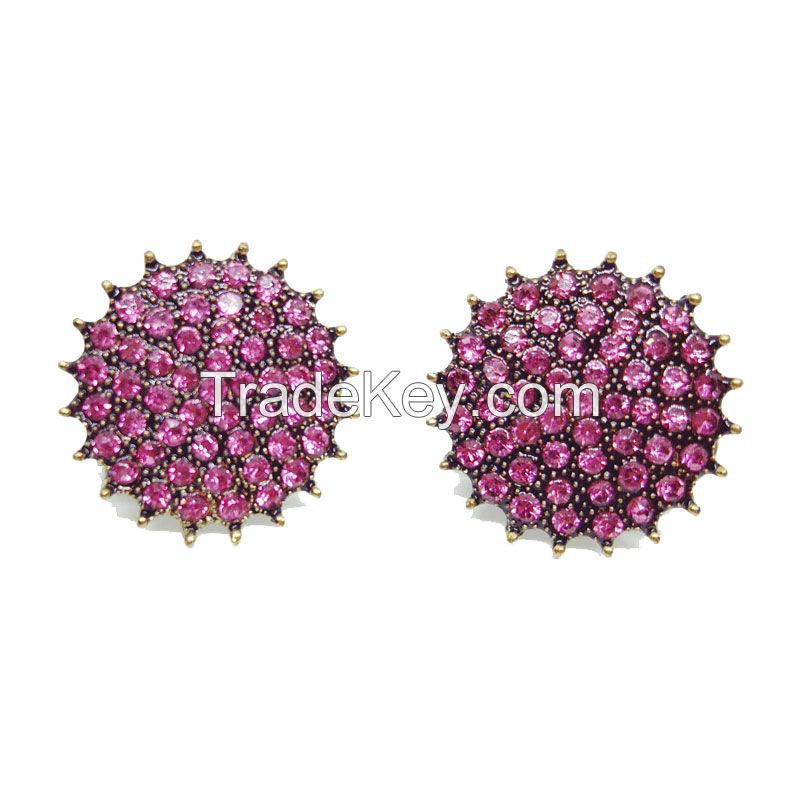 Pink Crystal Stud Girls Earring