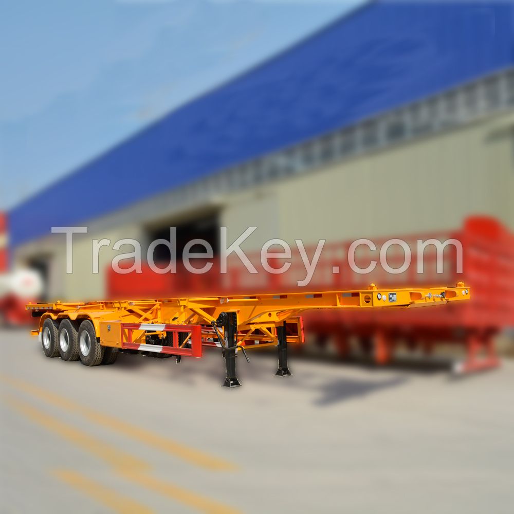 20ft 40ft 3 axle skeleton semi trailer for sale