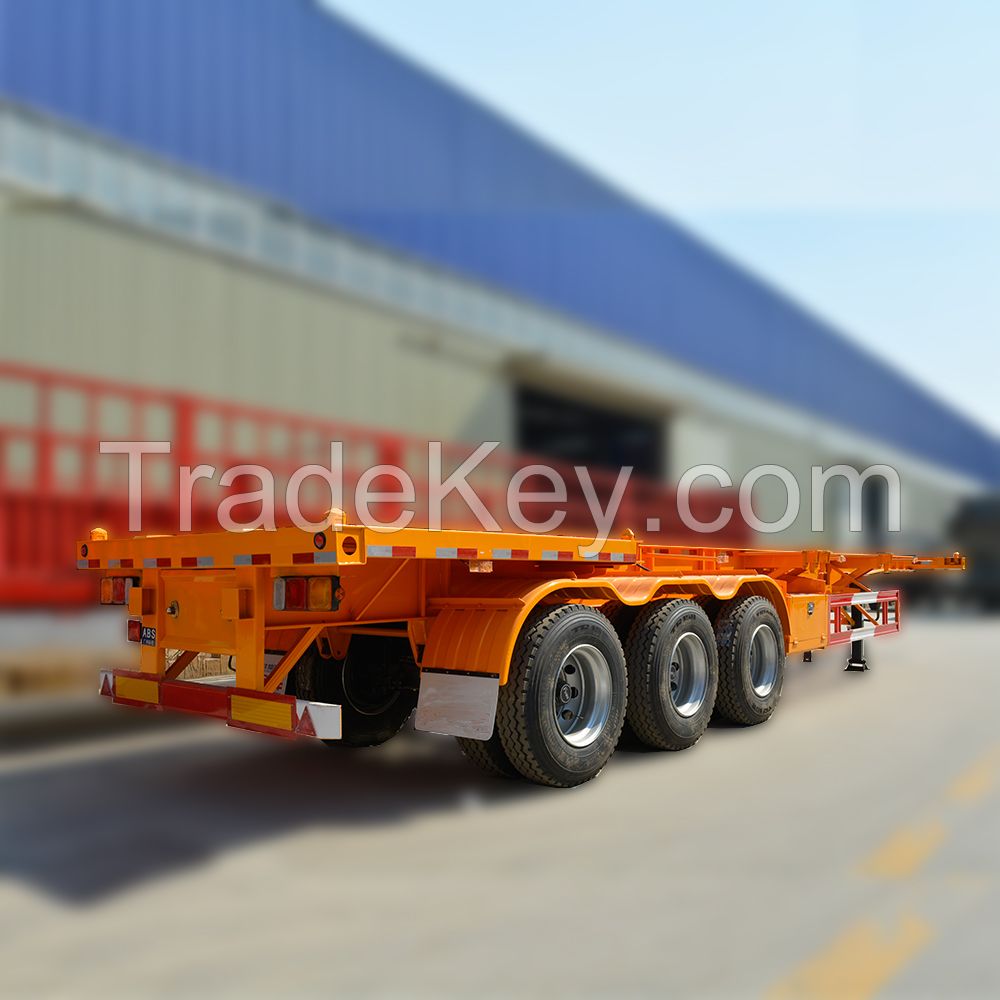 20ft 40ft 3 axle skeleton semi trailer for sale