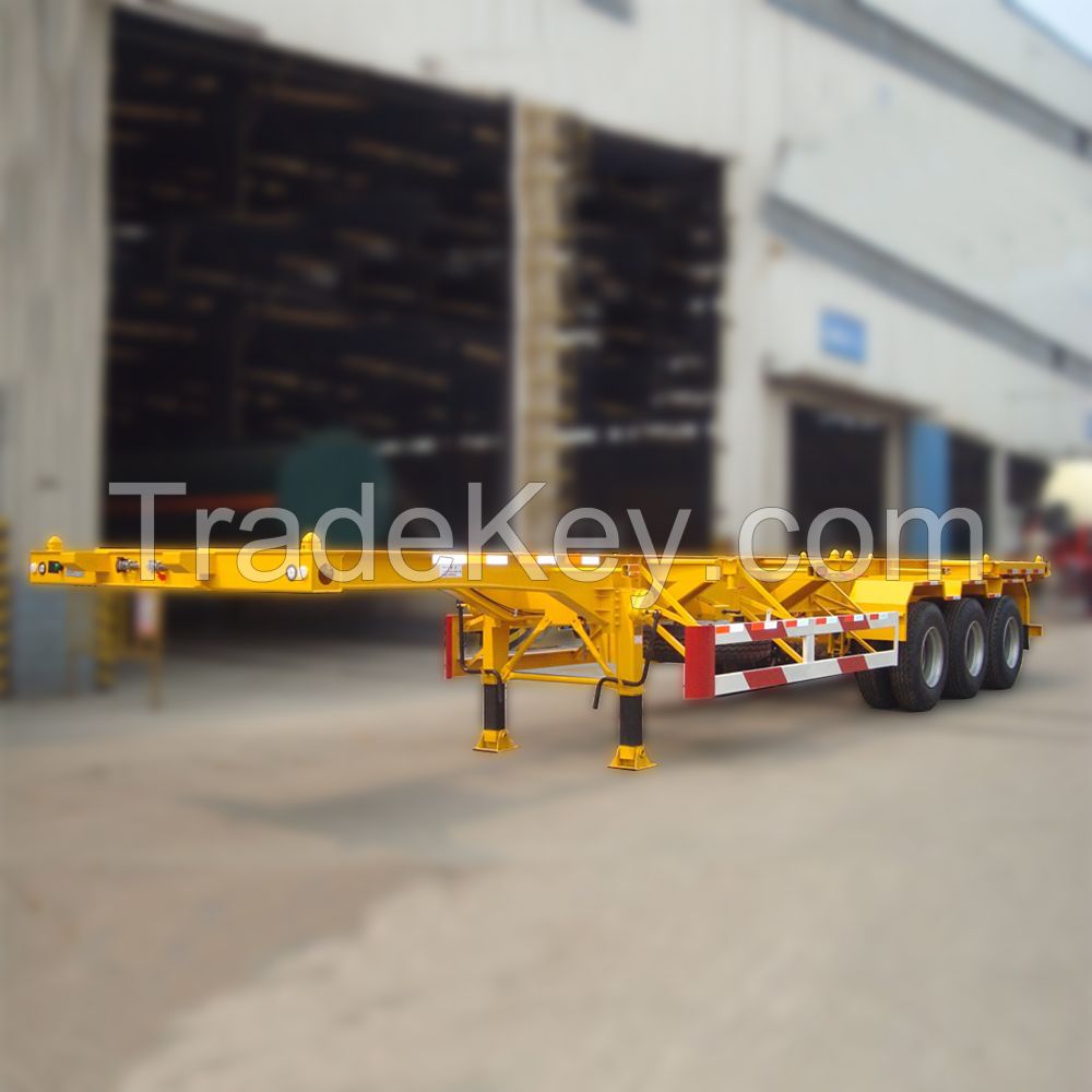 20ft 40ft 3 axle skeleton semi trailer for sale