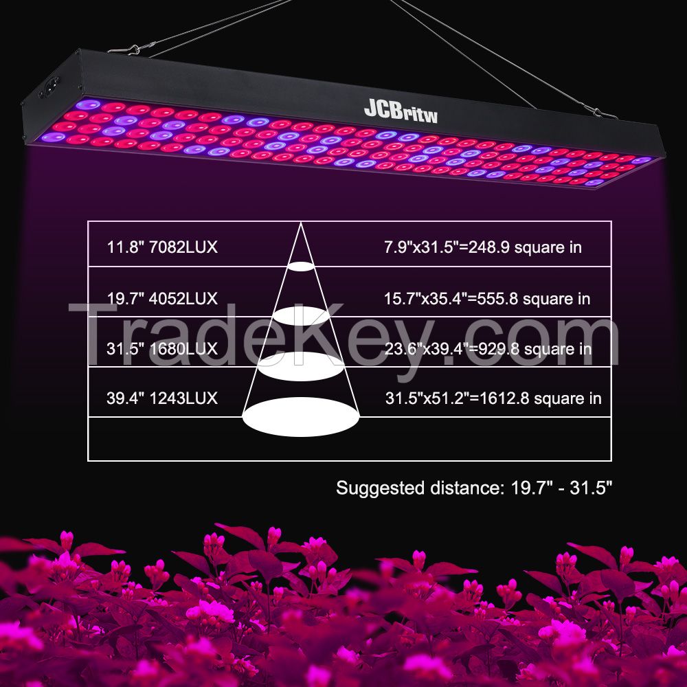 JCBritw LED Grow Light Panel 60W Growing Lamps Red Blue Spectrum Long Bar