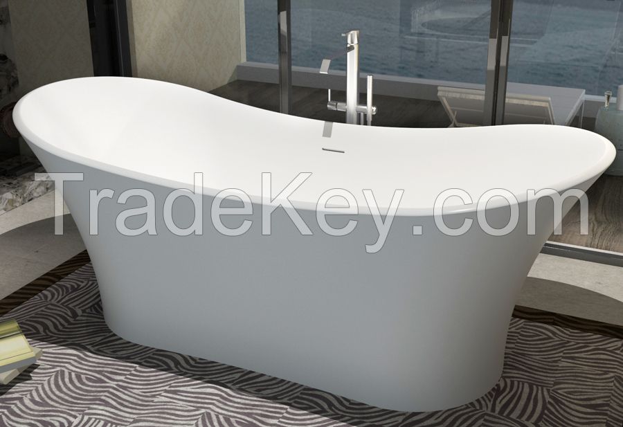 Artificial stone bathtub Freestanding Resin solid surface Tub