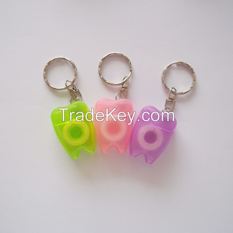 20m FDA Approval Tooth Shape Dental Floss with Key Chain