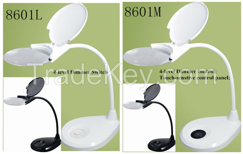 Table Magnifier Magnifying Lamp 4-Level Dimmer Control Rechargeable