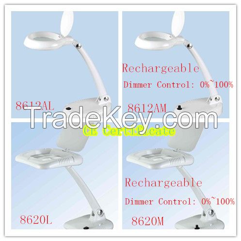 LED Lights Desktop Rechargeable Magnifying Lamp Magnifier Lamp