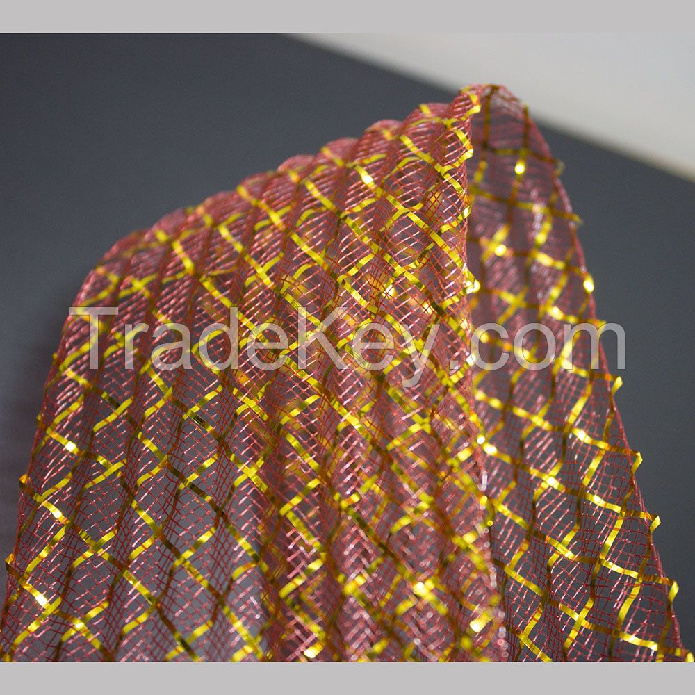 Gold Metal Thread Contrast Polyester Horsehair Braid Crinoline