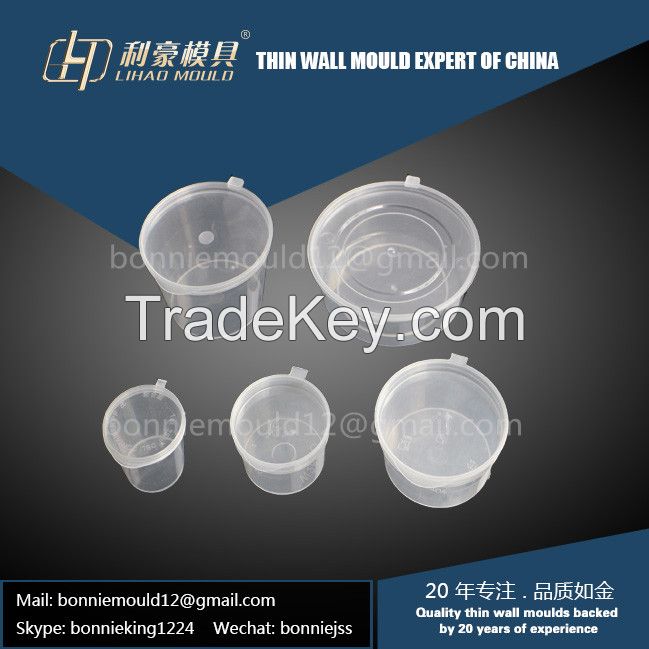 disposable thin wall container with lid mould