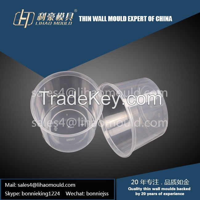 plastic round thin wall container molding die