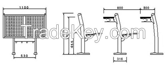 Classroom Chair School Furniture with Folding Table