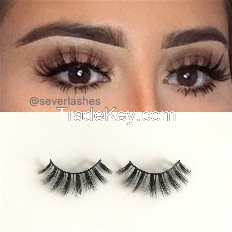 Severlashes 3D Multi layered mink lashes wholesale with clear brand an