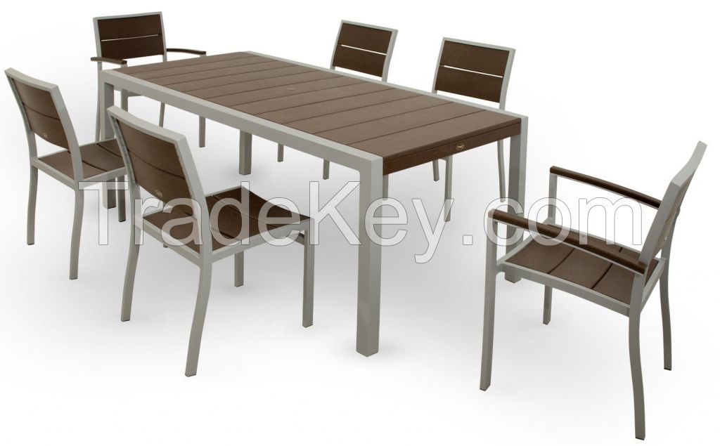 High quality outdoor table set polywood 6 chairs dining set