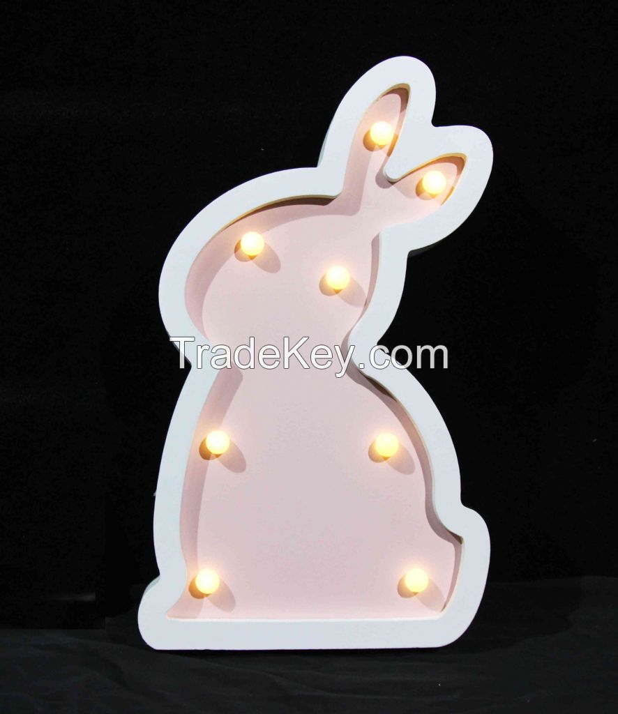 Customized battery rabbit lamp kids baby light holiday decorative gift