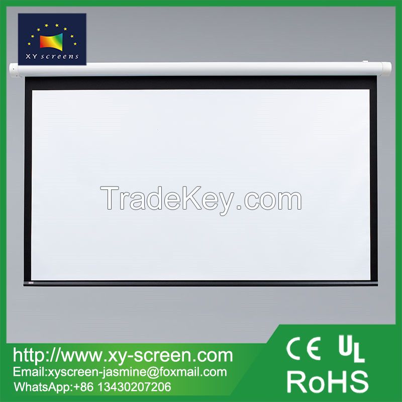 XYSCREEN 5x7 ft Self Locking Manual Projector Screen for classroom/school/business