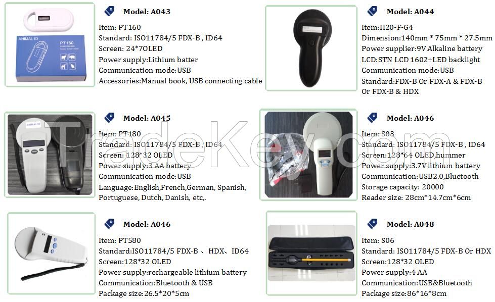 134.2kHz Animal RFID Tag Handheld Reader