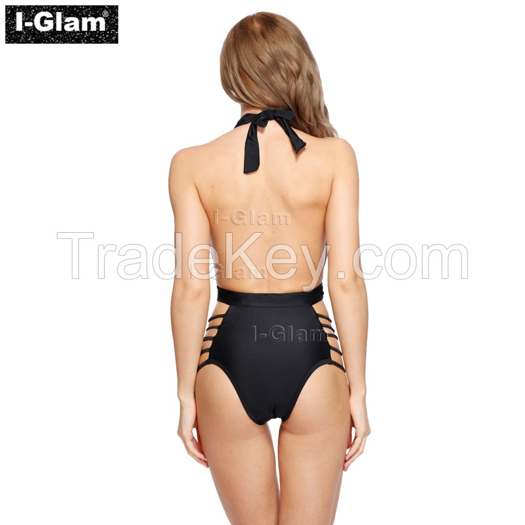 I-Glam Black Sexy One-piece Bikini Swimwear