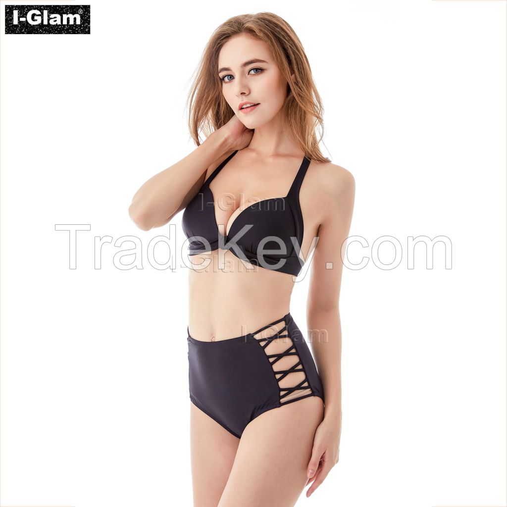 I-Glam Black High Waist Sexy Bikini Swimwear