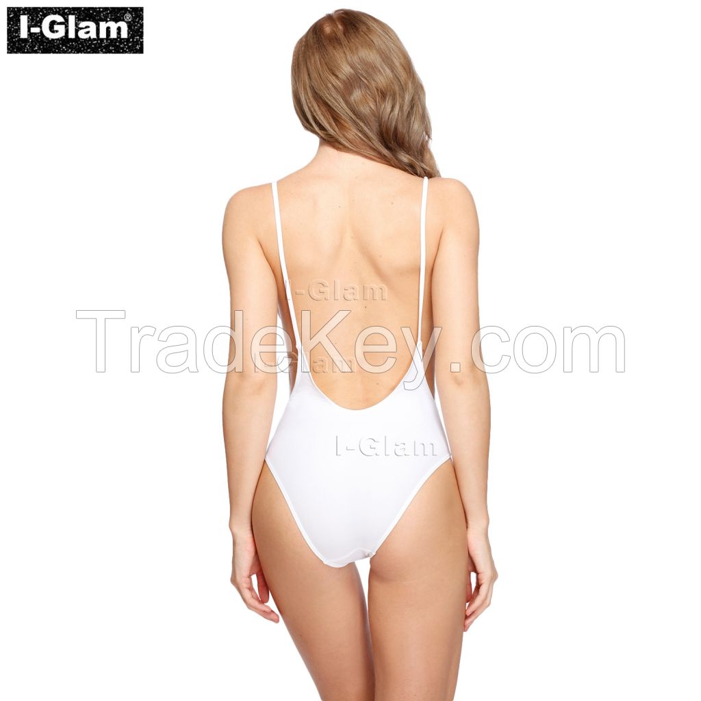 I-Glam White Sexy One-piece Bikini Swimwear