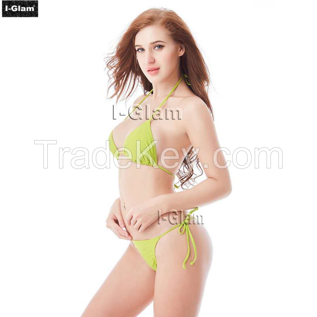 I-Glam Yellow Sexy Women Brazilian Bikini Swimwear