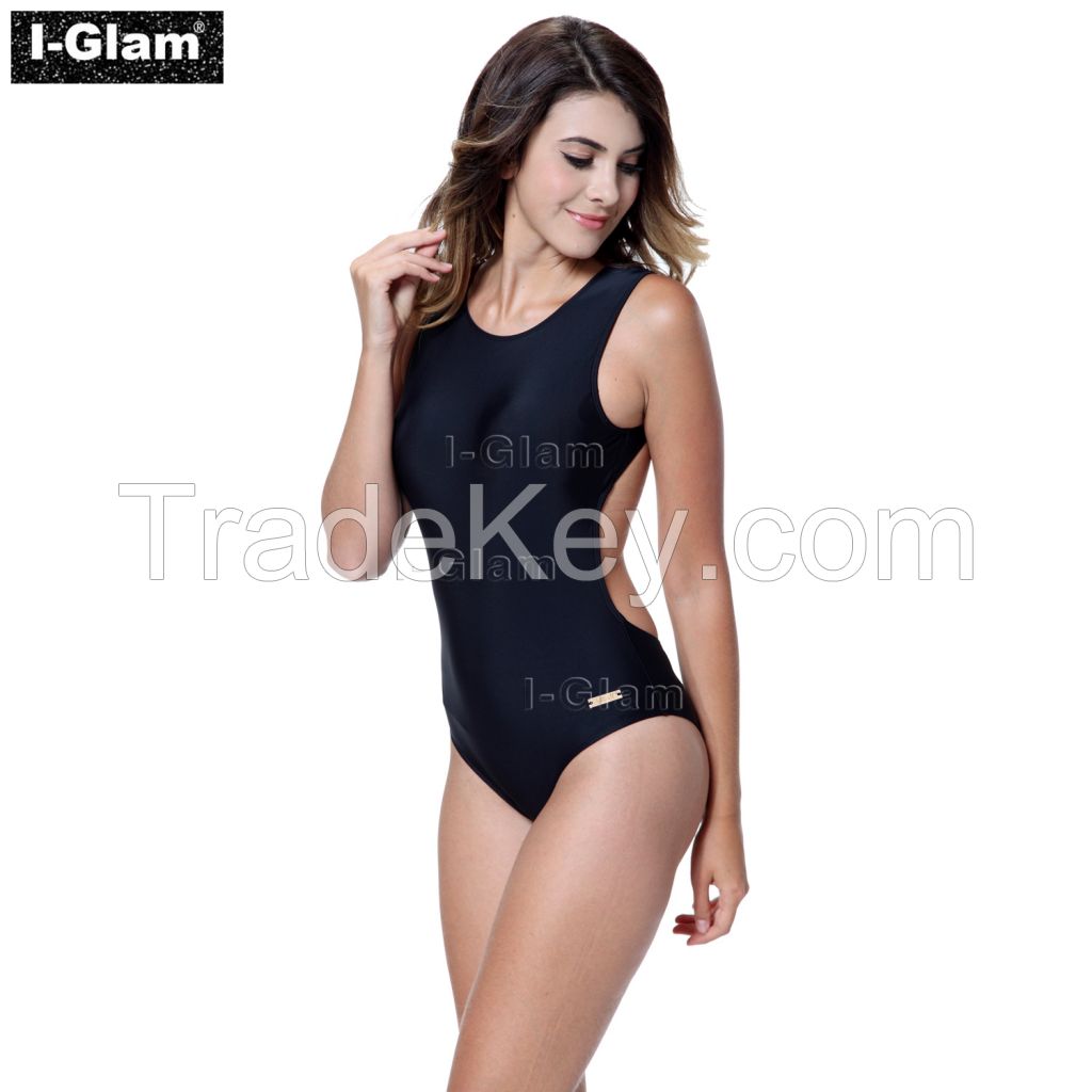 I-Glam Black Sexy One-piece Swimwear