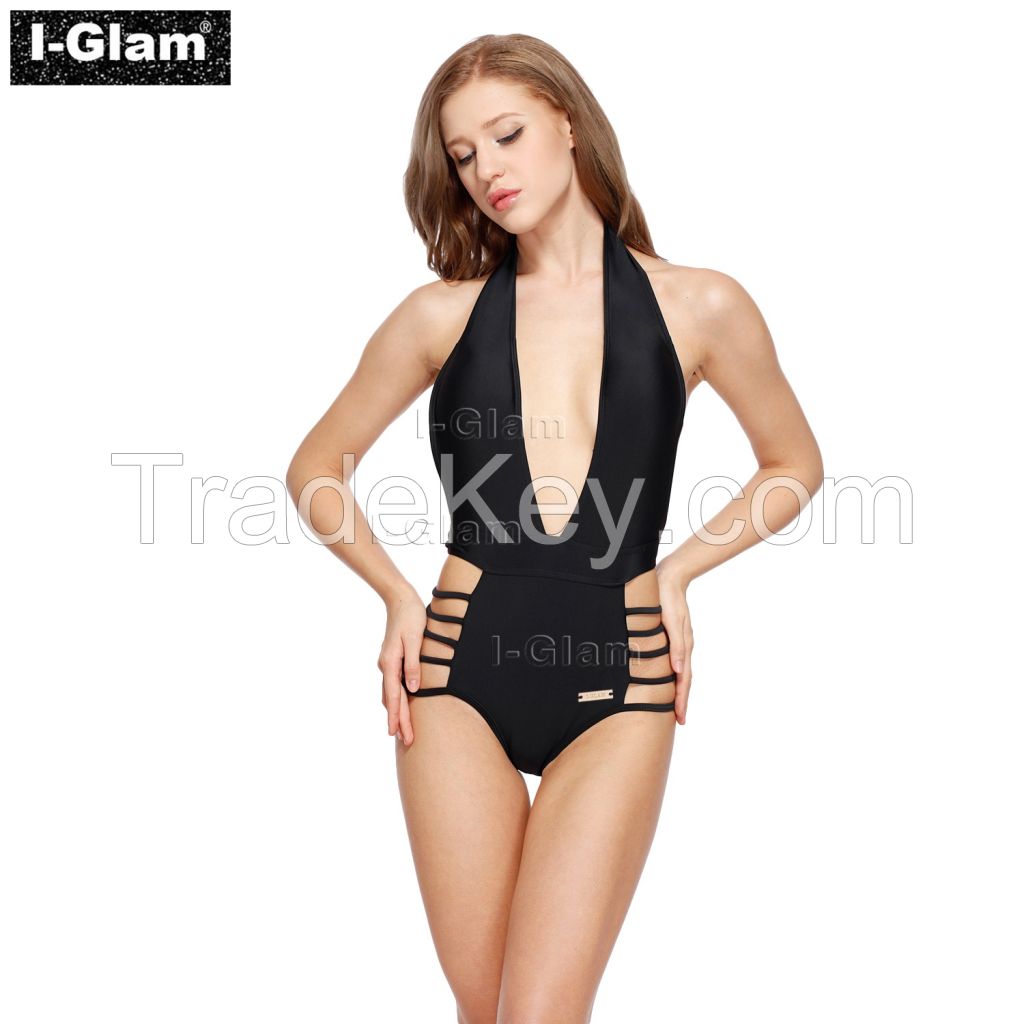 I-Glam Black Sexy One-piece Bikini Swimwear