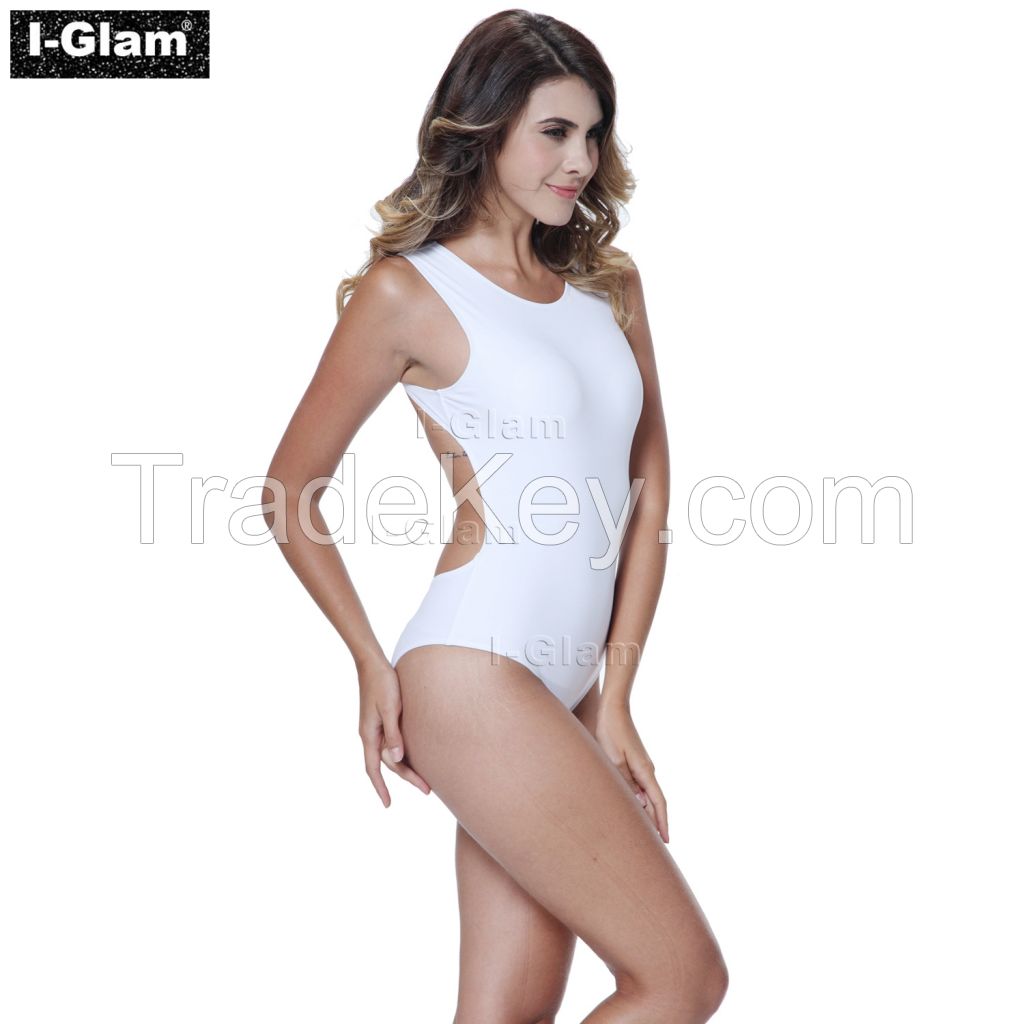 I-Glam White Sexy One-piece Swimwear