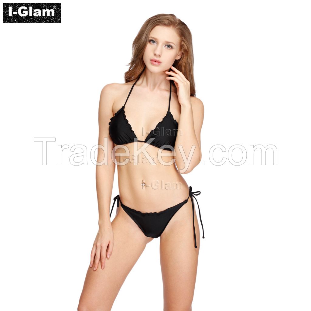 I-Glam Black Two Piece Sexy Women Brazilian Bikini Swimwear