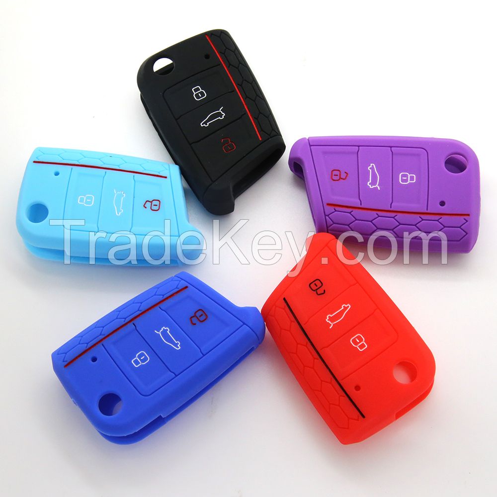 Silicone Car Key Cover Case Holder For vw toyota audi bmw honda benz