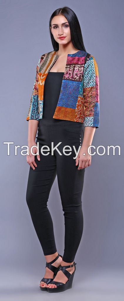 Vintage Silk Kantha Jacket